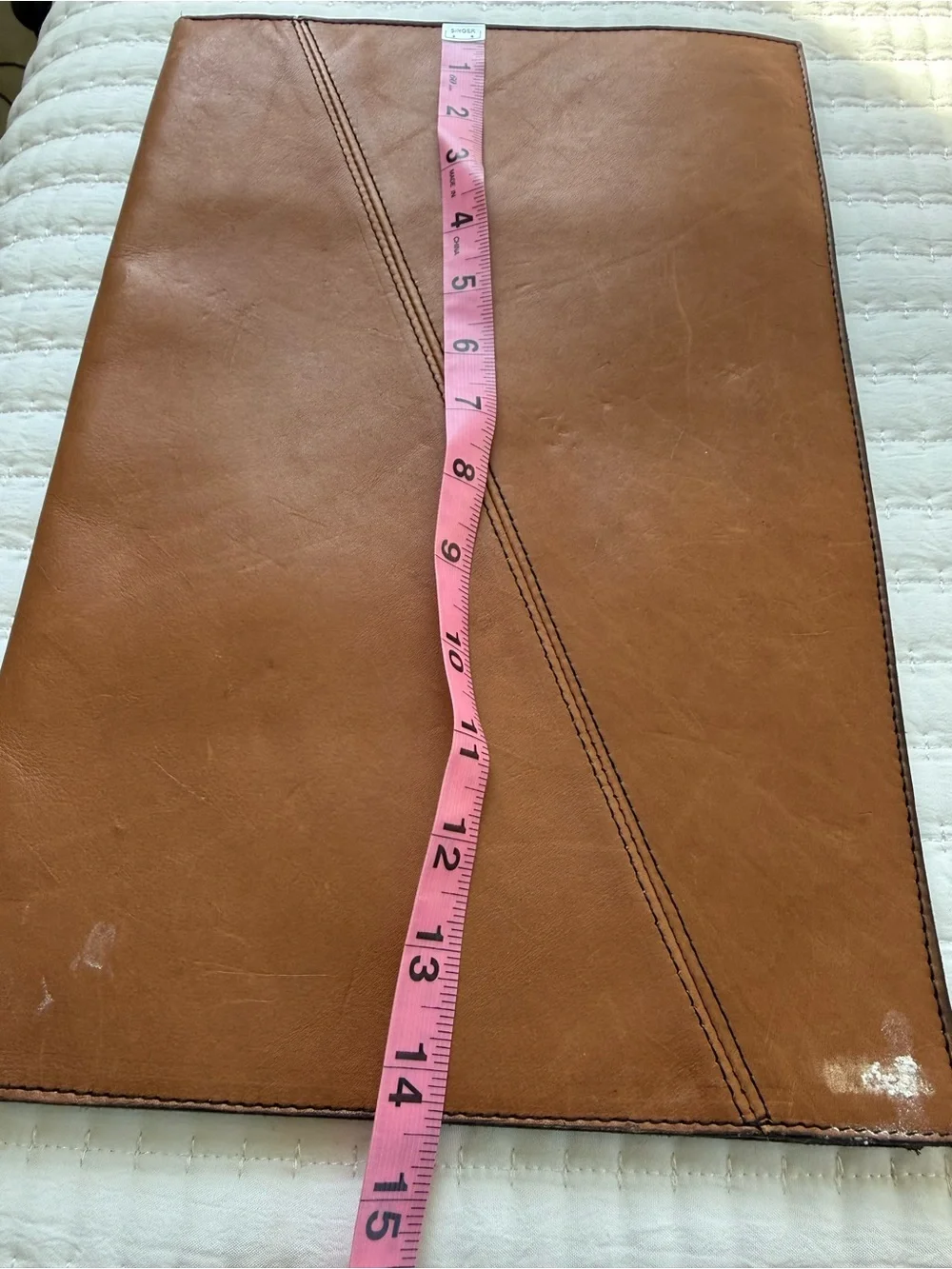 Vintage Artisan-made full-grain leather portfolio by designer F. Clegg.